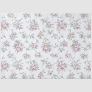 Vintage französische Rose und Streifen Seidenpapier
