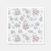 Vintage französische Rose und Streifen Serviette (Vorderseite)