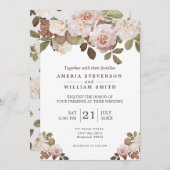 Vintage französische Rose zur Hochzeitsfeier Einladung (Vorne/Hinten)