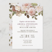 Vintage französische Rose zur Hochzeitsfeier Einladung (Vorne/Hinten)