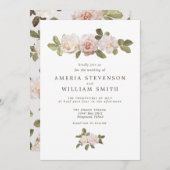 Vintage französische Rose zur Hochzeitsfeier Einladung (Vorne/Hinten)