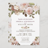 Vintage französische Rose zur Hochzeitsfeier Einladung (Vorne/Hinten)