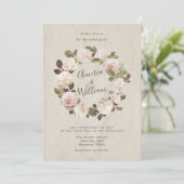 Vintage französische Rose zur Hochzeitsfeier Einladung (Stehend Vorderseite)