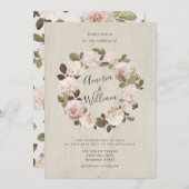 Vintage französische Rose zur Hochzeitsfeier Einladung (Vorne/Hinten)