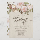 Vintage französische Rose zur Hochzeitsfeier Einladung (Vorne/Hinten)