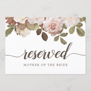 Vintage Französische Rosen "Reserviert" Hochzeitss Einladung