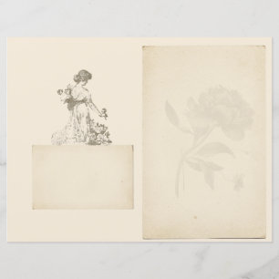 Vintage französische Rosenfrau Scrapbook Journal S