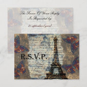 Vintage französische Rsvp-Karten RSVP Karte (Vorne/Hinten)