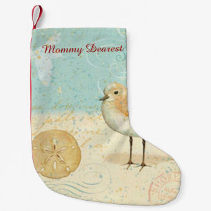 Vintage Französische Sandpiper Kleiner Weihnachtsstrumpf