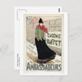 Vintage französische Sängerin Eugénie Buffet Postkarte (Vorne/Hinten)