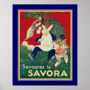 Vintage französische "Savora" Ad. 1930s 16x20 Poster