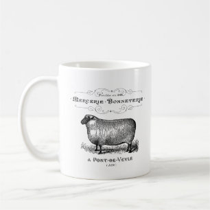 Vintage-französische-Schaf-Typografie-Farmhouse-ru Kaffeetasse