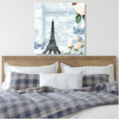 Vintage französische Schmetterlinge und Rose Leinwanddruck (Insitu (Schlafzimmer))