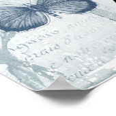 Vintage französische Schmetterlinge und Rose Poster (Ecke)