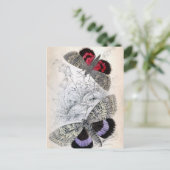 Vintage französische Schmetterlingsdarstellung - P Postkarte (Stehend Vorderseite)