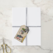 Vintage französische Schneemänner Weihnachtsgesche Geschenkanhänger (Mit Garn)