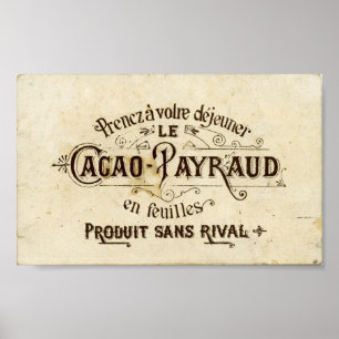 Vintage französische Schokolade Poster