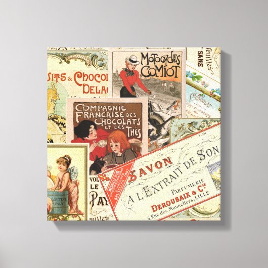 Vintage französische Schokoladenwerbung Leinwanddruck (Vorderseite)