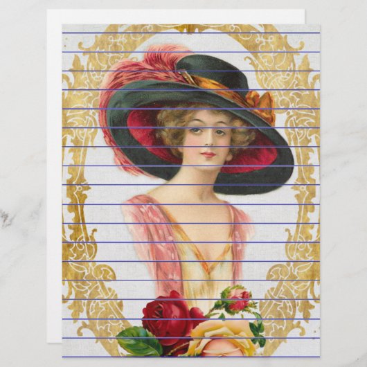 Vintage französische Schreibkunst (Vorne/Hinten)