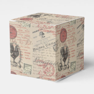 Vintage-französische Schrift Paris Hahn Typografie Geschenkschachtel