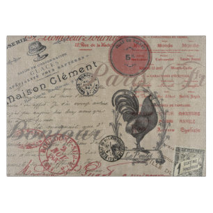Vintage-Französische Schrift Paris Hahn Typographi Schneidebrett