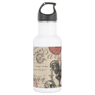 Vintage-Französische Schrift Paris Hahn Typographi Trinkflasche