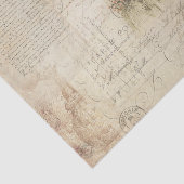 Vintage französische Schrift Seidenpapier (Ausschnitt)