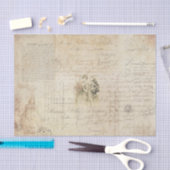 Vintage französische Schrift Seidenpapier (Handwerk)