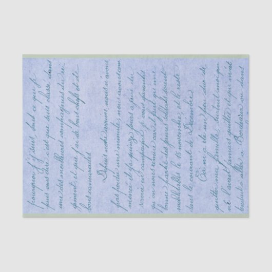 Vintage französische Schrift Seidenpapier (Vorderseite)