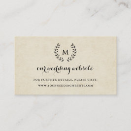 Vintage französische Schriftart Wreath Wedding Web Begleitkarte