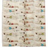 Vintage französische Schwimmer Duschvorhang (Vorderseite)