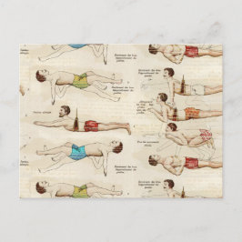 Vintage französische Schwimmer Postkarte