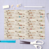 Vintage französische Schwimmer Seidenpapier (Handwerk)