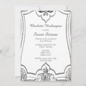 Vintage französische Scroll 16 . Geburtstag Doppel Einladung (Rückseite)