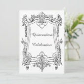 Vintage französische Scroll Quinceañera Doppelseit Einladung (Stehend Vorderseite)