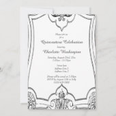 Vintage französische Scroll Quinceañera Doppelseit Einladung (Rückseite)
