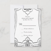 Vintage französische Scroll-UAWG doppelseitig RSVP Karte (Rückseite)