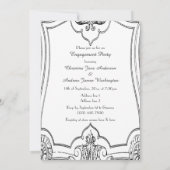 Vintage französische Scroll-Verlobung Doppelseitig Einladung (Rückseite)