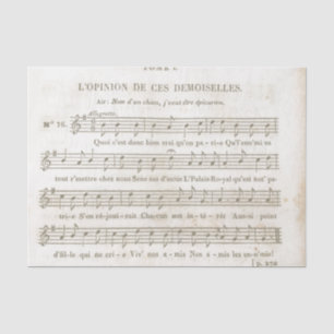 Vintage französische Songmusik-Dekupage-Tissuepapi Seidenpapier
