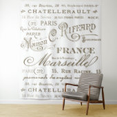 Vintage französische Stadt: Sepia Foto Hintergrund Wandteppich (Beispiel)