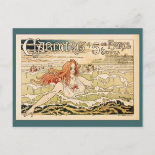 Vintage französische Strandwerbung aus dem Pariser Postkarte