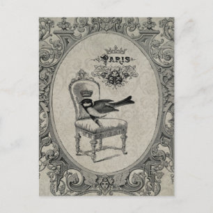 Vintage französische Stuhlpostkarte Postkarte