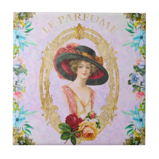 Vintage französische Taille Fliese (Vorderseite)