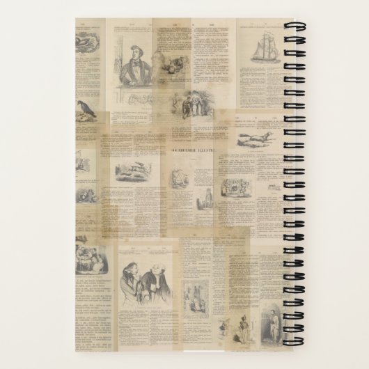 Vintage französische Themed Grunge Notizblock (Rückseite)