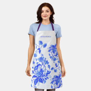 Vintage-französische Toile-Blumen-Brautparty Schürze