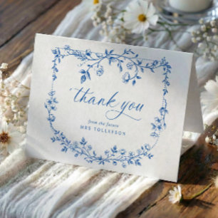 Vintage-Französische-Toile-Brautparty-Hochzeit Dankeskarte