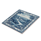 Vintage Französische Toile Landschaft Blau Rustika Fliese (Seite)