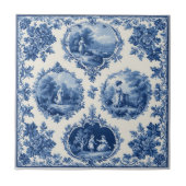 Vintage-Französische-Toile-Landschaftsidylle Fliese (Vorderseite)