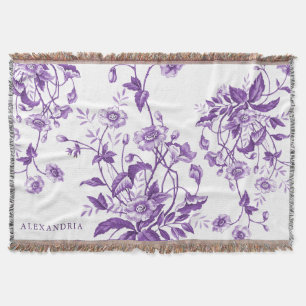 Vintage Französische Toile Lila Personalisiert Decke