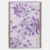 Vintage französische Toile Lila Personalisiert Decke (Vorderseite Vertikal)